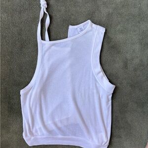 Y’s Yohji Yamamoto White Asymmetric Tank Top -